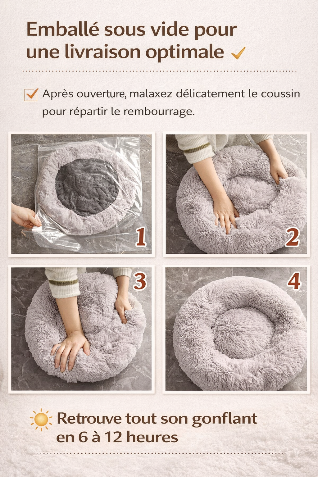 Panier Donut en Peluche - Ultra Doux et Lavable