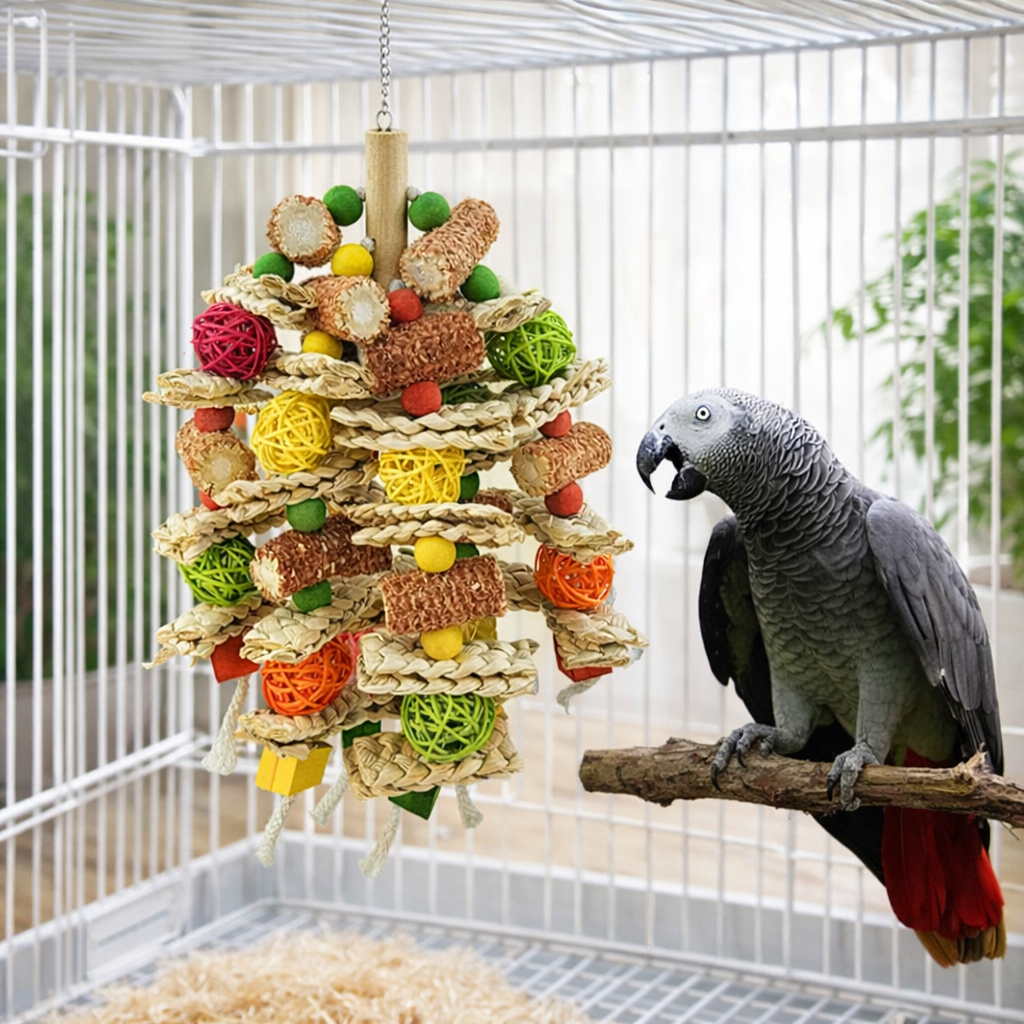Jouet Naturel pour Oiseaux