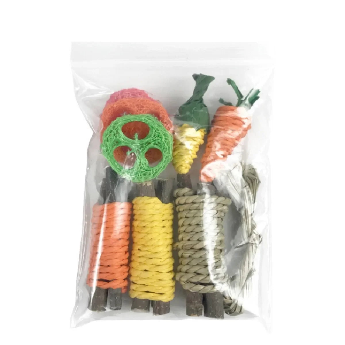 Set de Jouets à Mâcher pour Petits Animaux - Bois Naturel