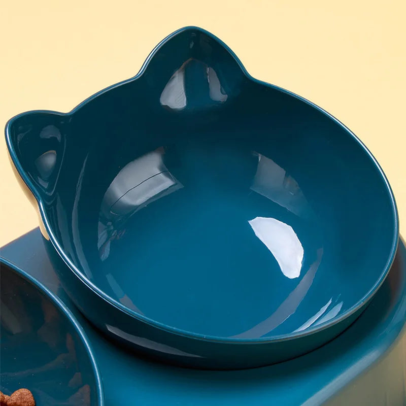 Distributeur 3-en-1 pour Chat - Double Gamelle avec Fontaine à Eau