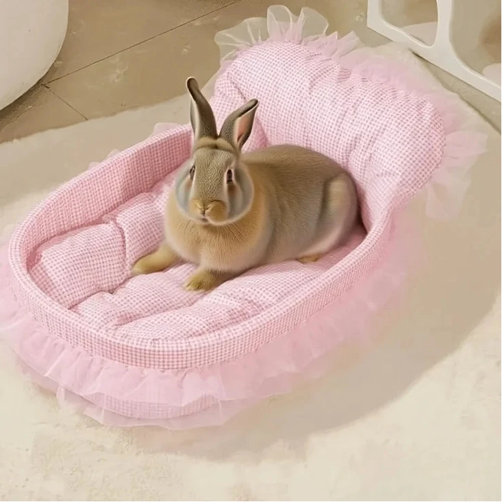 Lit Princesse en Peluche - Nid Douillet avec Dentelle