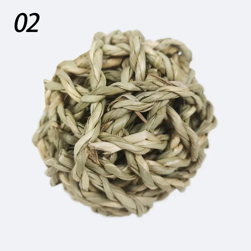 Balles Tressées en Rotin Naturel - Jouet à Mâcher 7cm
