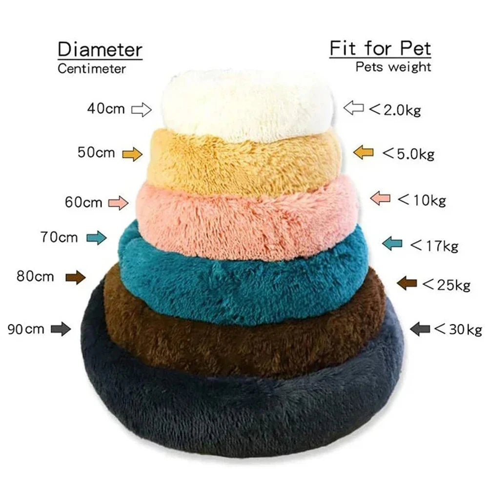 Lit Rond Douillet pour Chien et Chat – 6 Tailles (40 à 90 cm)