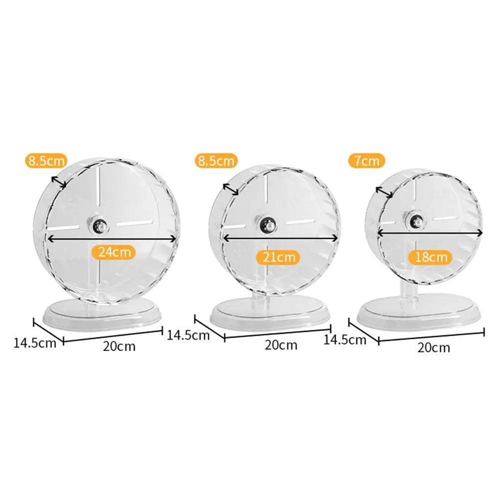 Roue Silencieuse d'Exercice Transparente pour Hamster