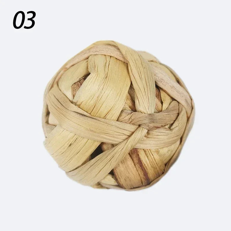 Balles Tressées en Rotin Naturel - Jouet à Mâcher 7cm