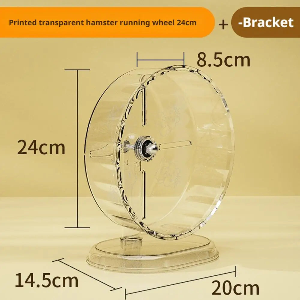 Roue Silencieuse d'Exercice Transparente pour Hamster