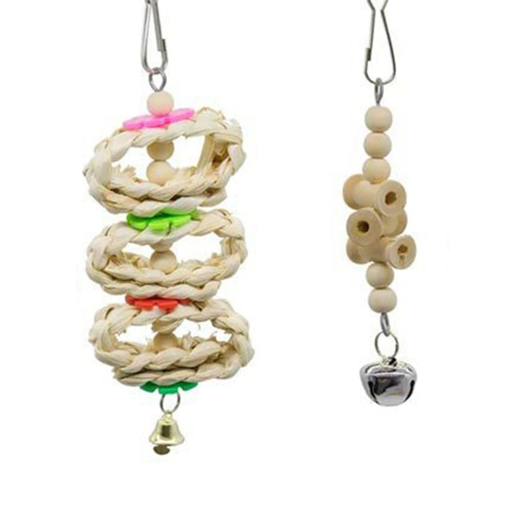 Ensemble de 8 Jouets pour Oiseaux - Balançoires et Accessoires