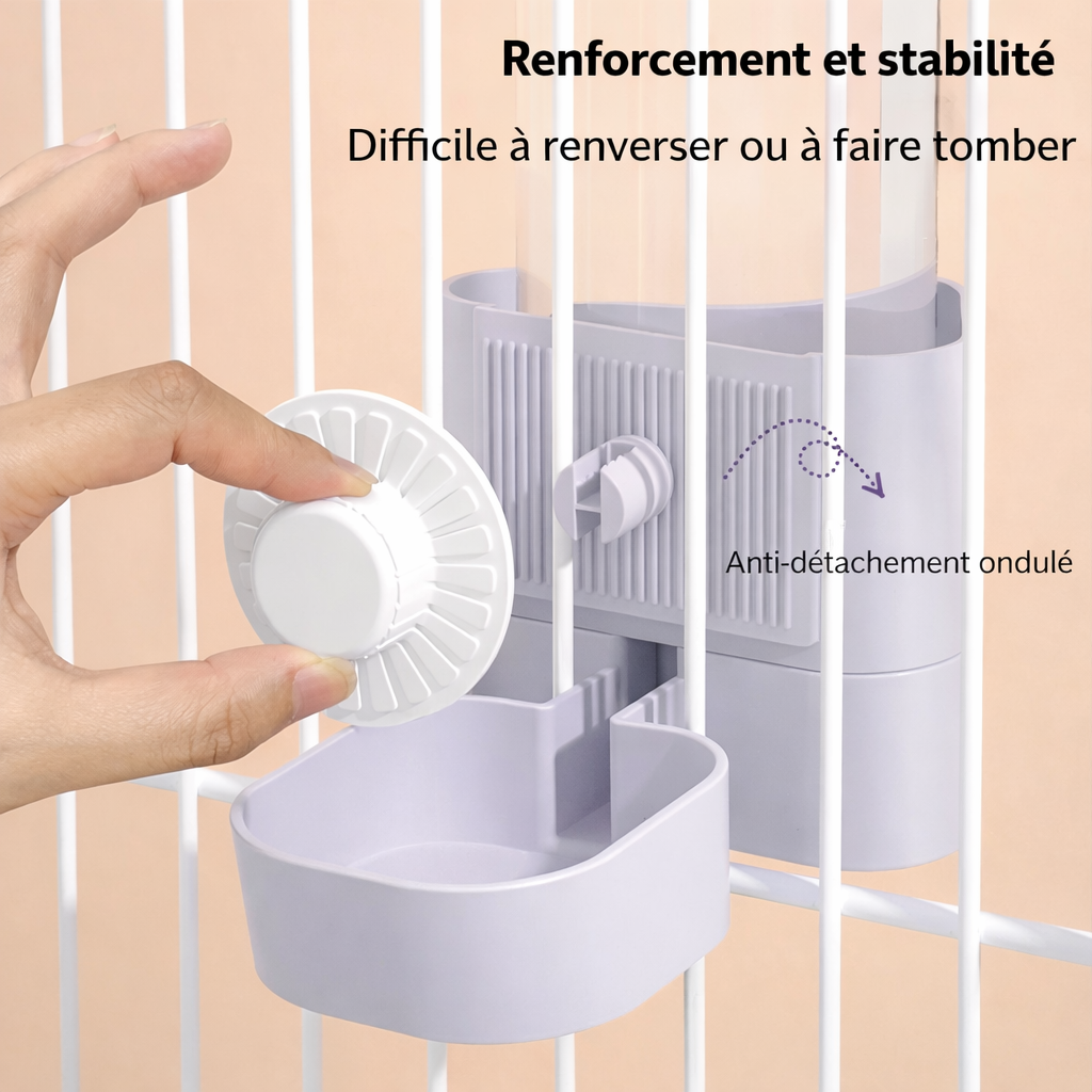 Abreuvoir pour petit animaux - Fixation Cage avec Bille Anti-Goutte
